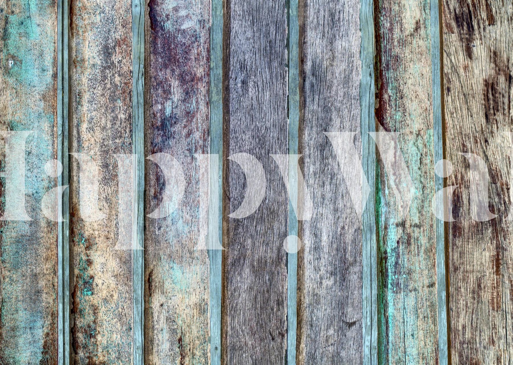Tapeta Weathered Wooden Planks u sobi