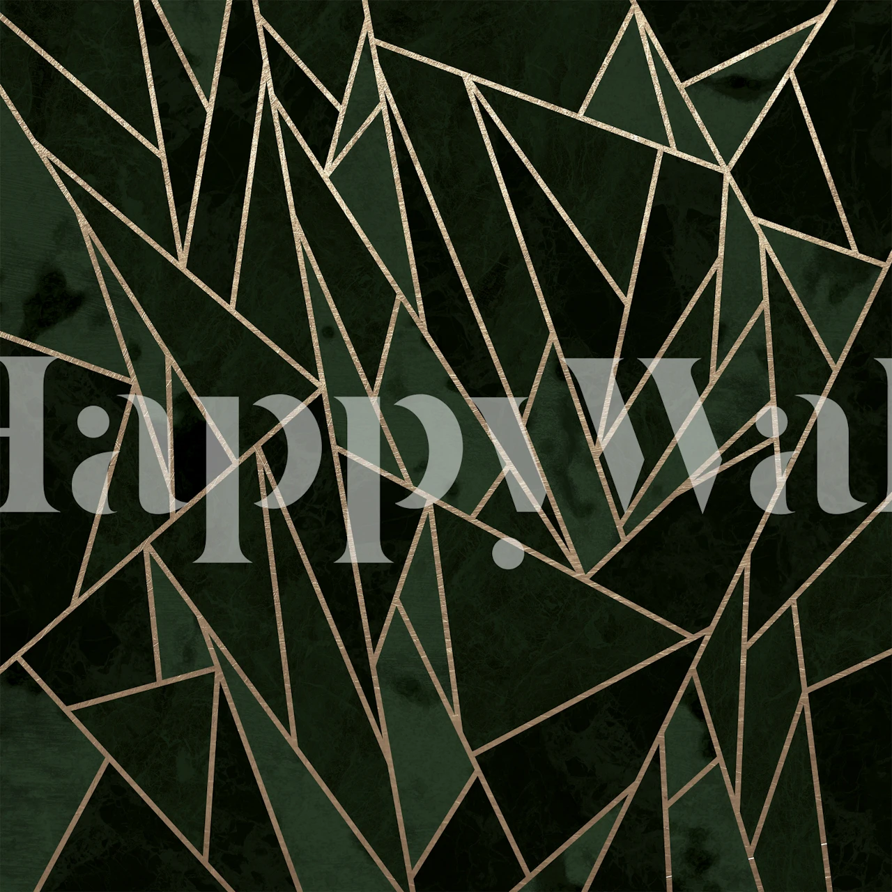 Dark Emerald Shattered Mosaic wallpaper in room