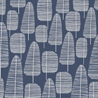 Mid Century Trees Blue wallpaper