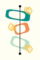 Mid Century Modern Shapes 02 ταπετσαρία