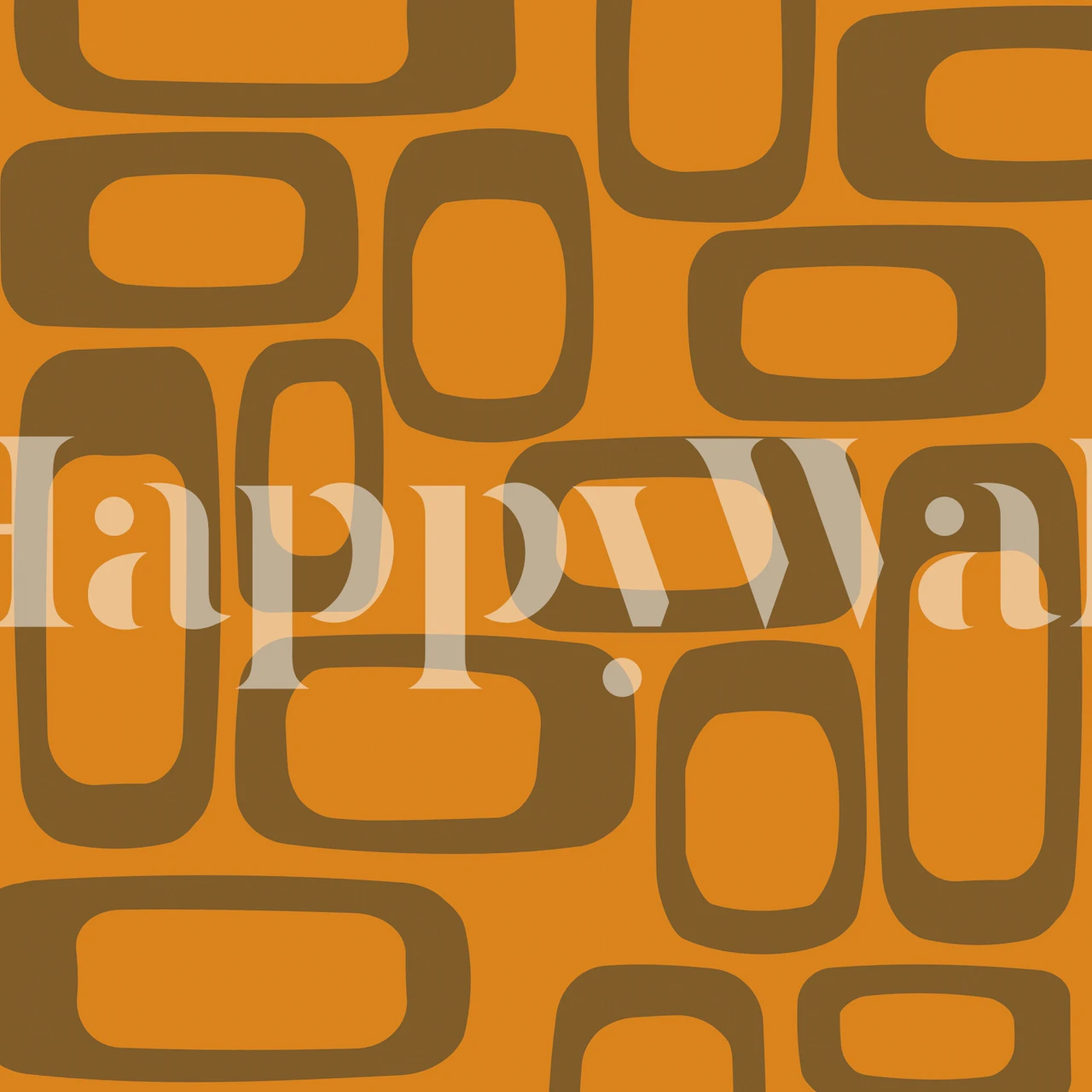 Square Pattern Seventies Color behang in een kamer