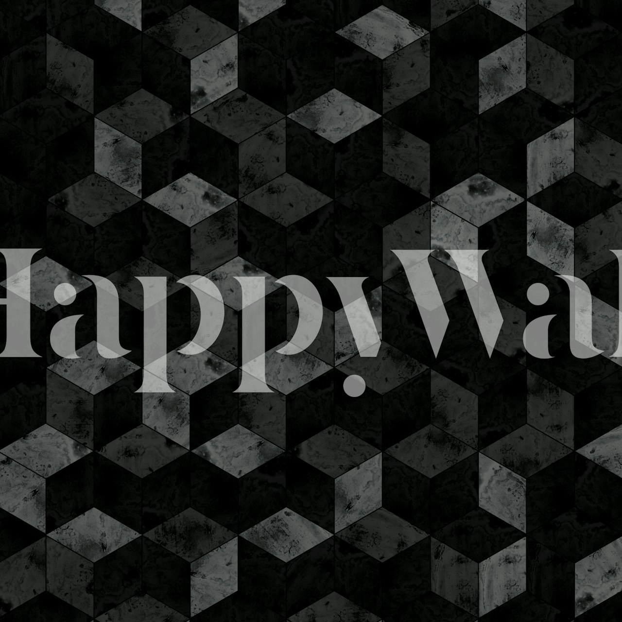 Fototapete Dark Marble Cubes mit geometrischem 3D-Design in Schwarz- und Grautönen