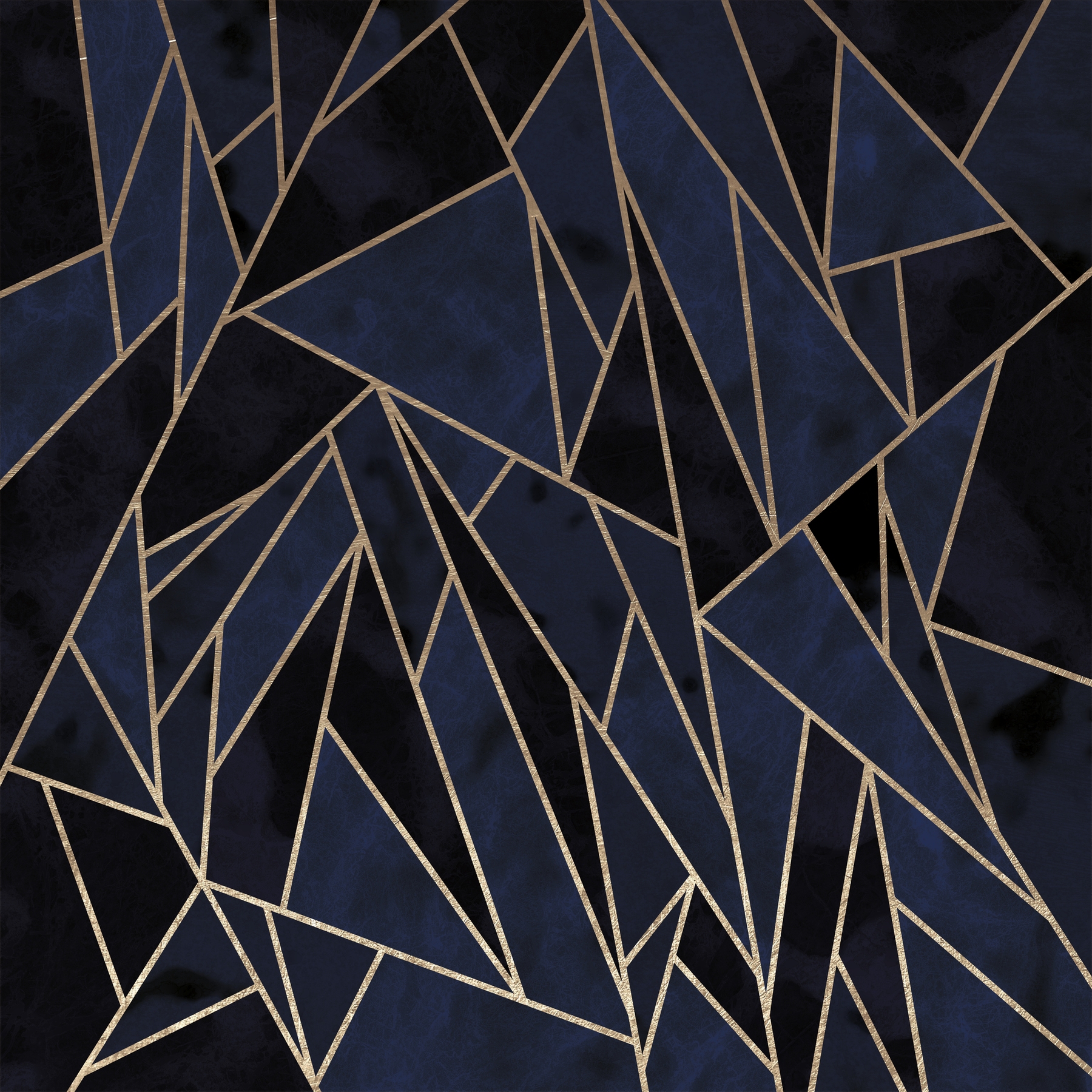 Dark Navy Geometric Triangles Wallpaper | Buy Online from Happywall