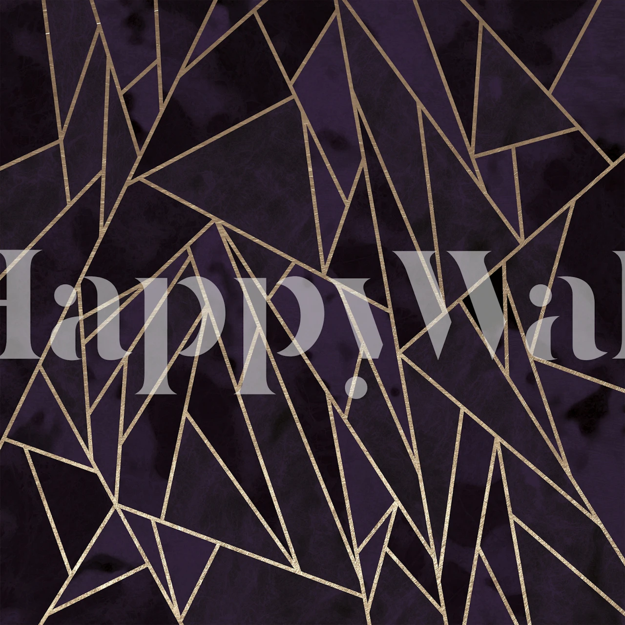 Dark Amethyst Mosaic wallpaper design in a room