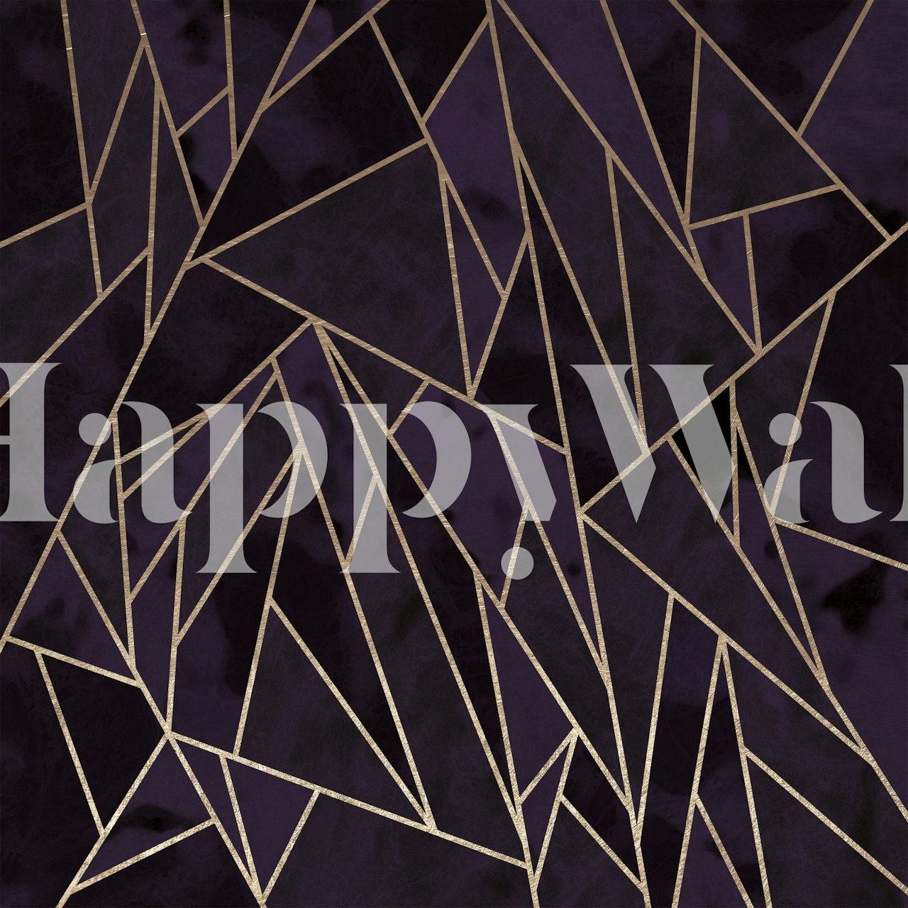 Dark Amethyst Mosaic wallpaper design in a room