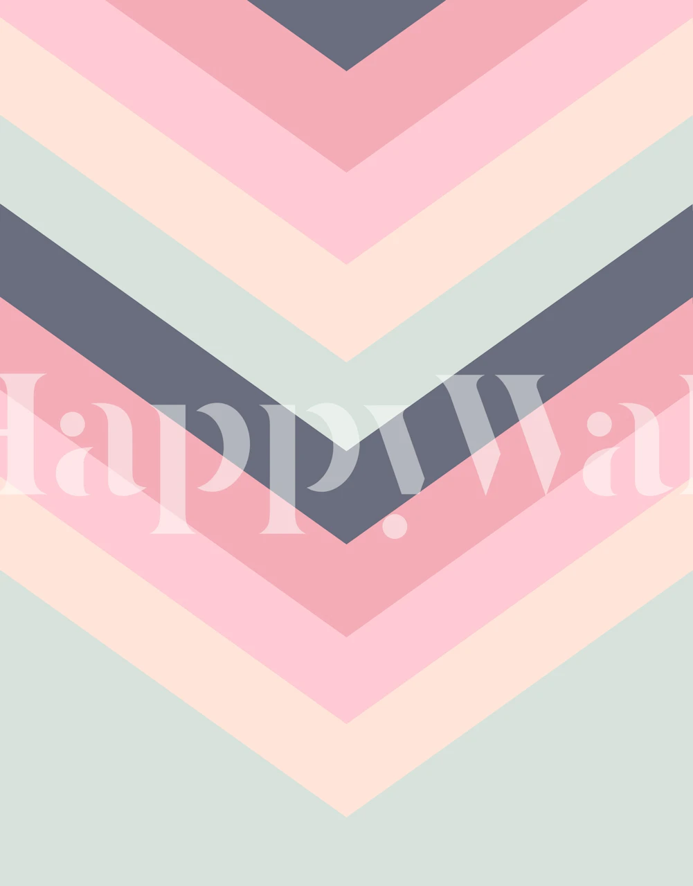 Retro Summer Chevron patterned wall mural featuring pastel colors and a vintage design
