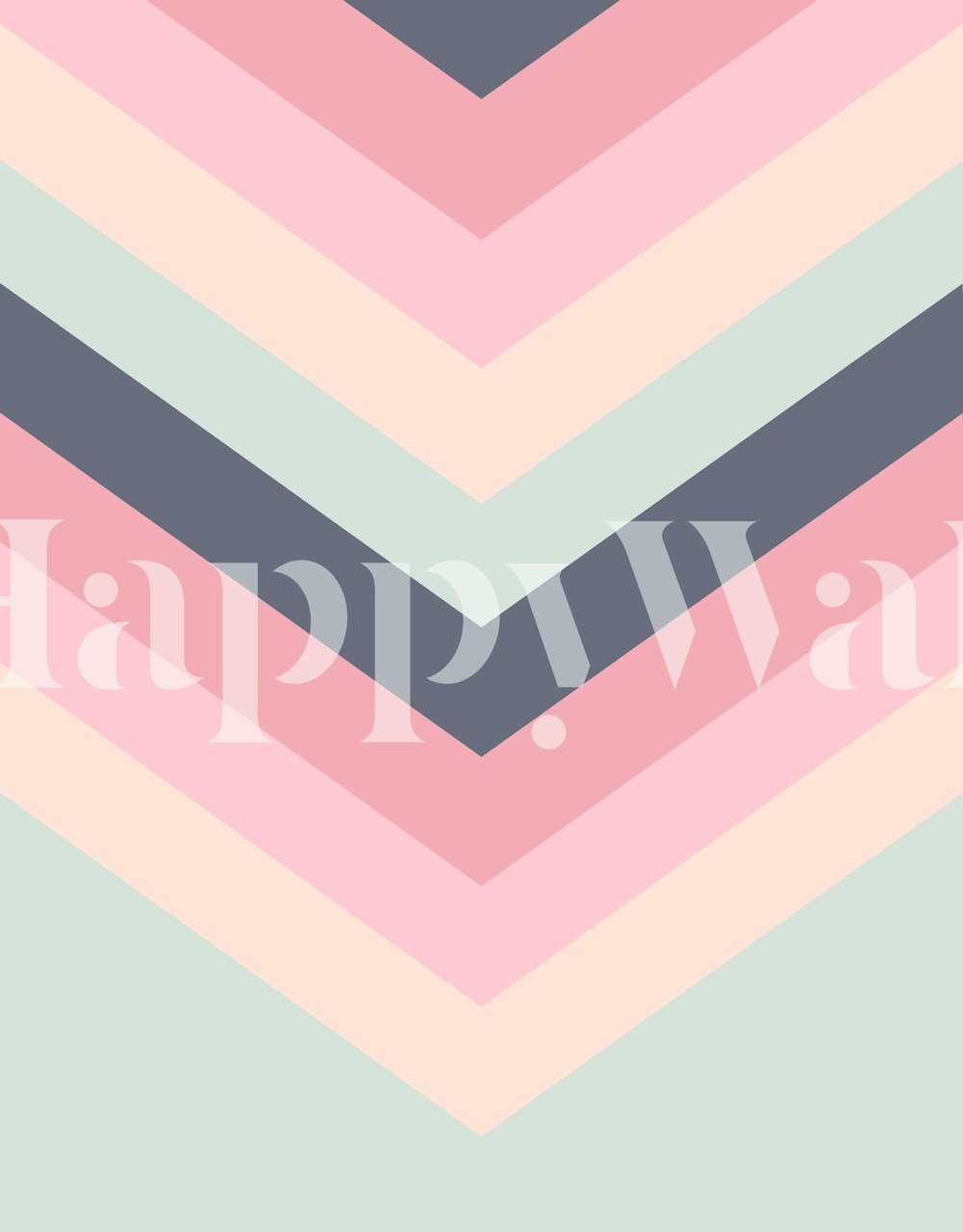 Retro Summer Chevron patterned wall mural featuring pastel colors and a vintage design
