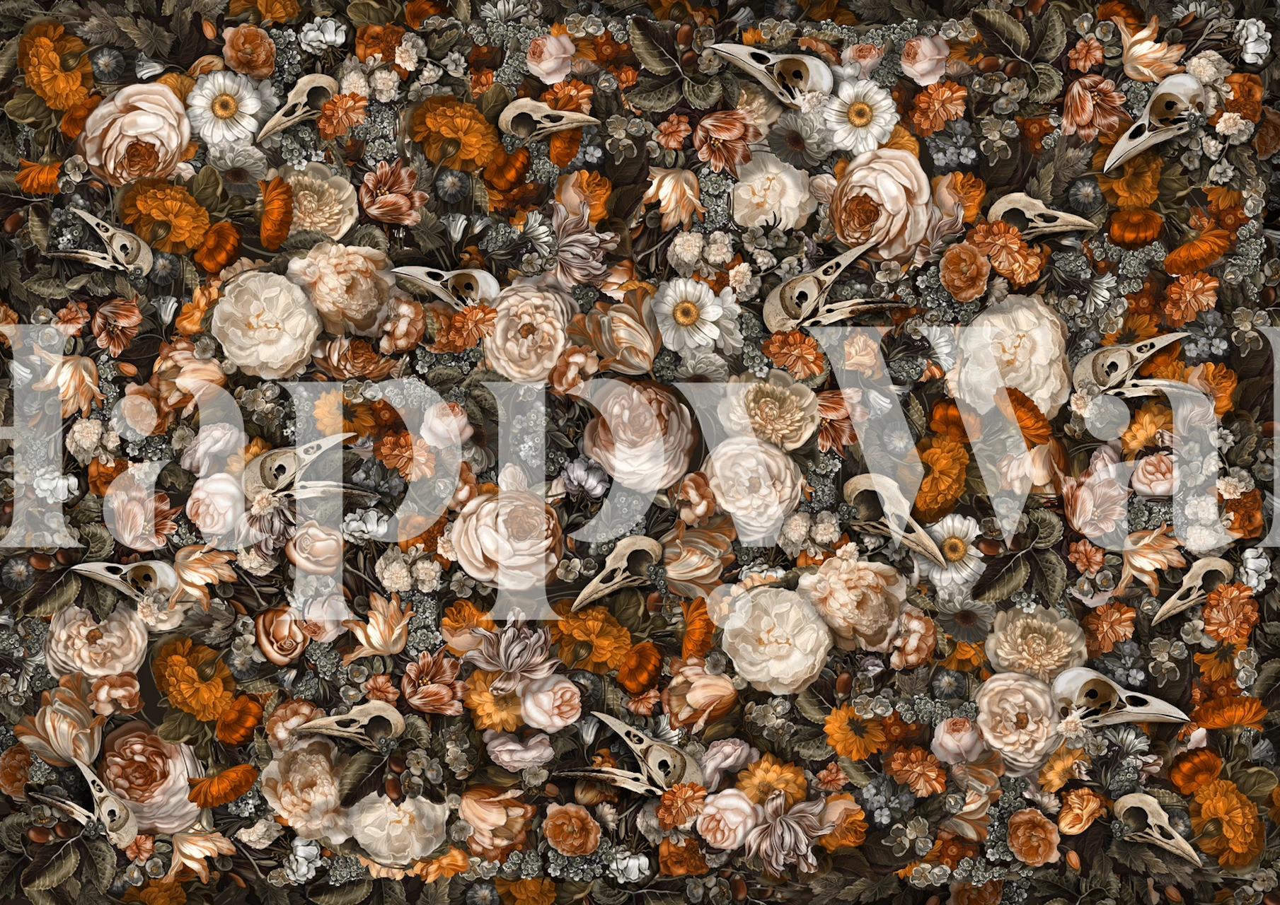 Baroque Macabre wallpaper in a room