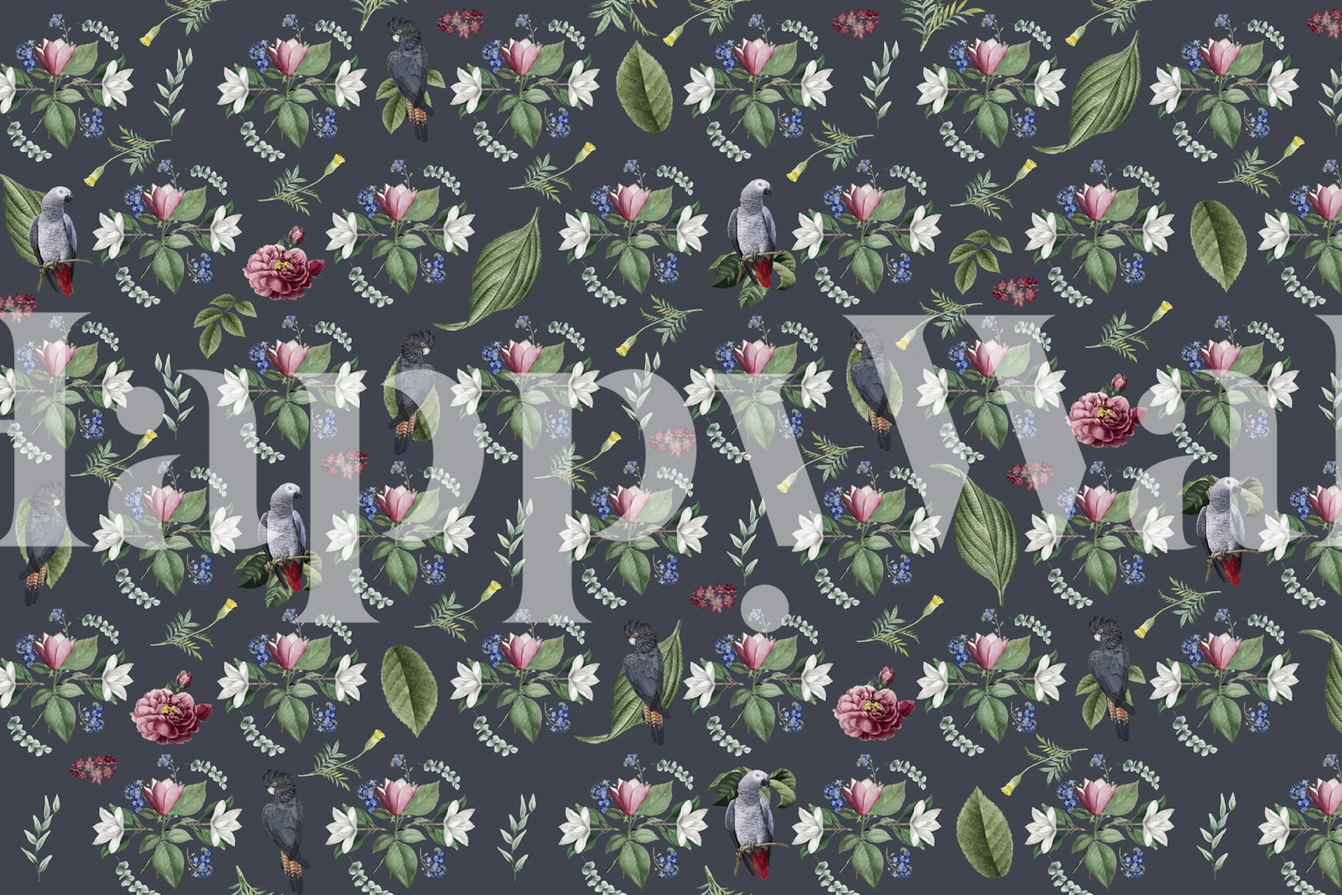 Birds Blue wallpaper in a room setting