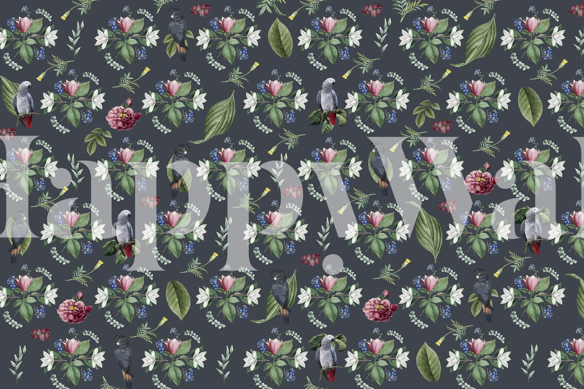 Birds Blue wallpaper in a room setting