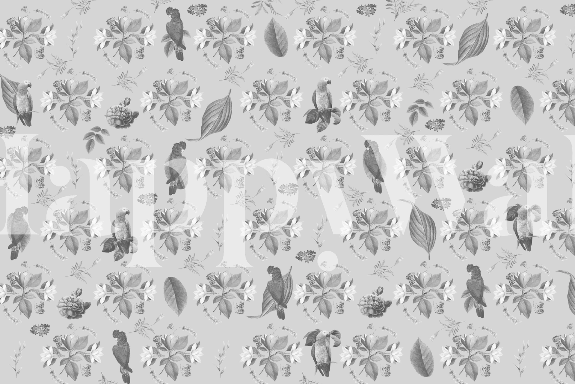 Birds Grey tapet i et stylish rum