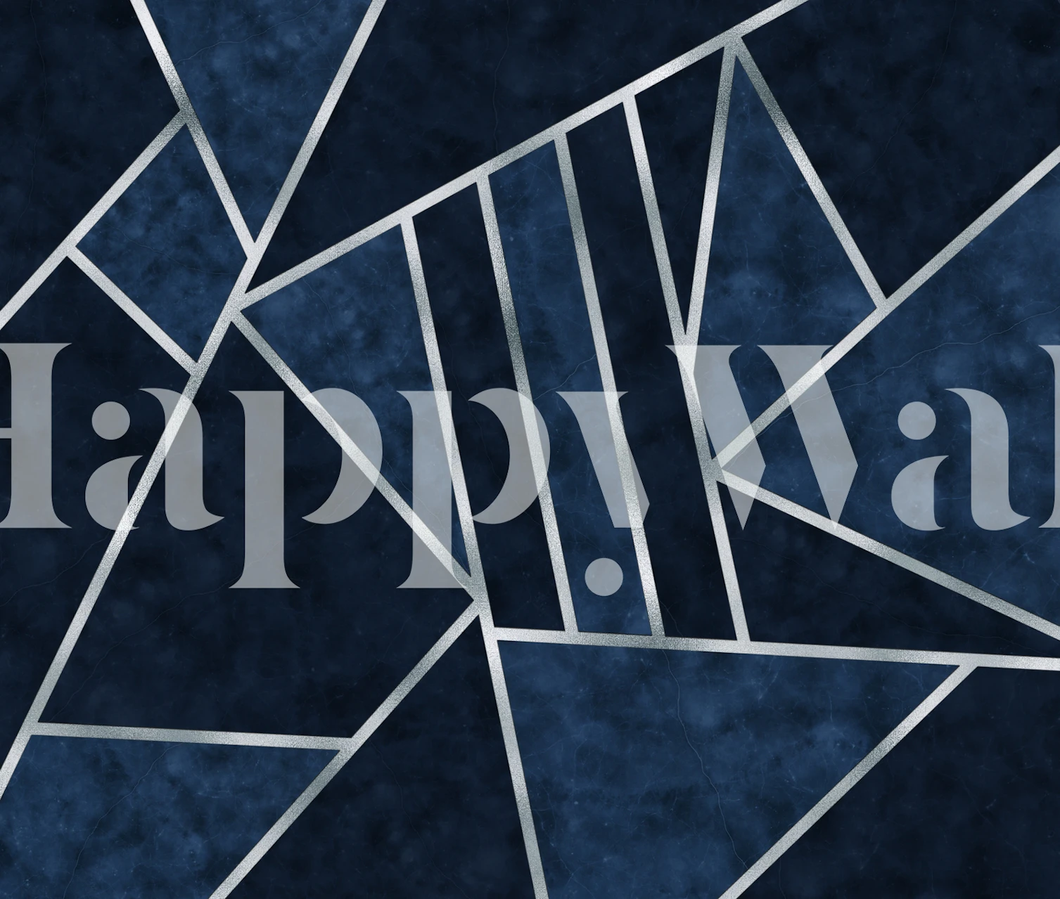 Nordic Ice and Silver Geometric Wall Mural