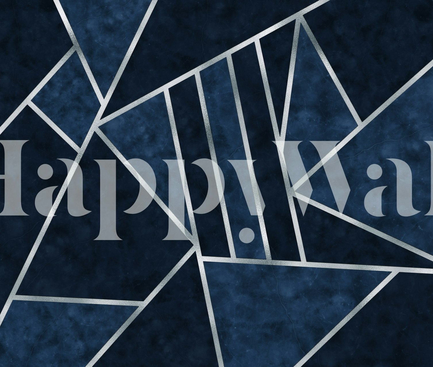 Papier peint géométrique nordique glace et argent