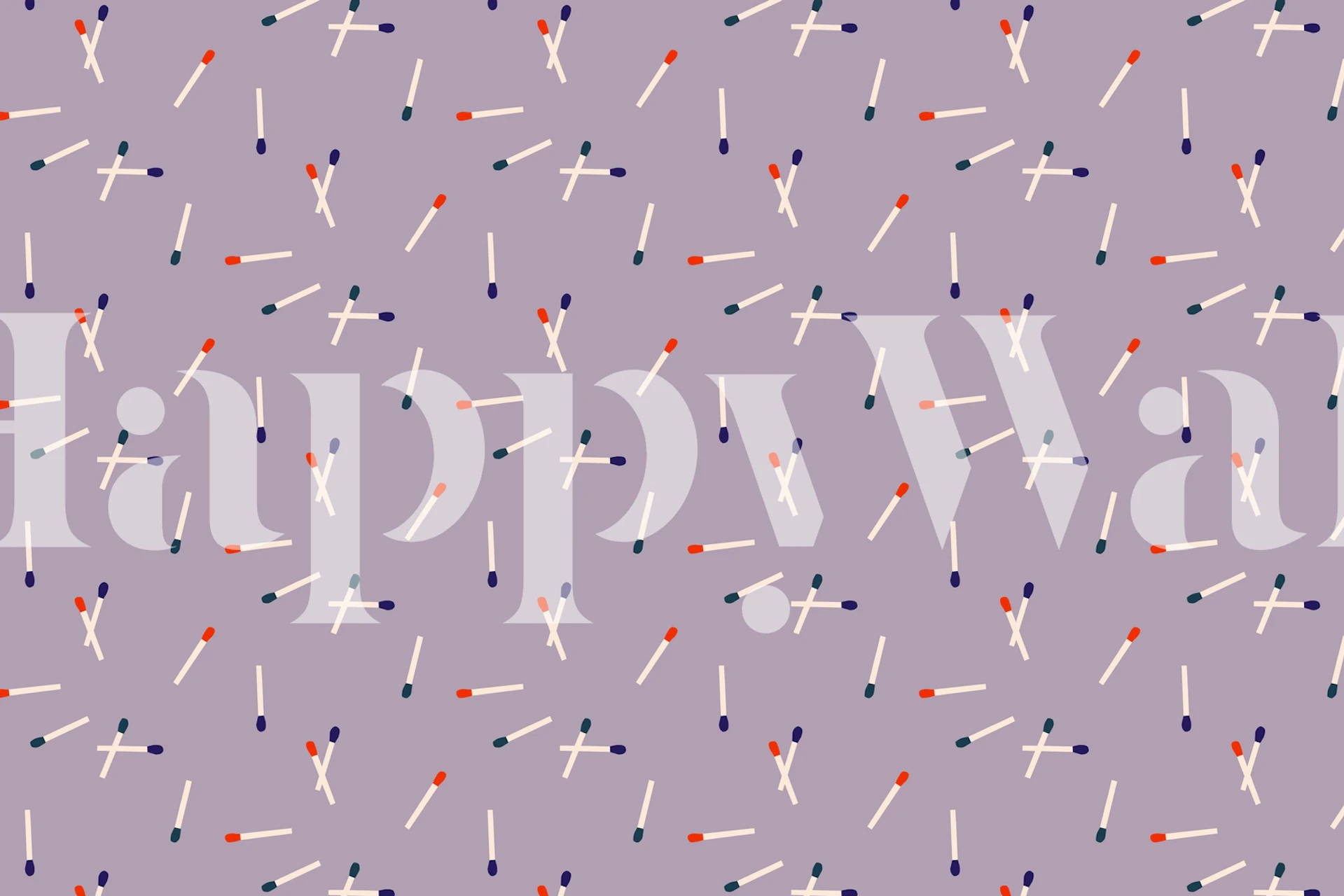 Diseño de papel tapiz de fósforos en una habitación