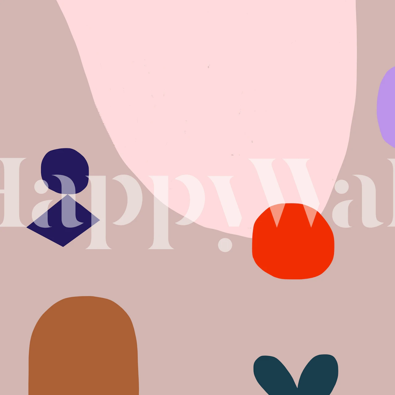 Colorful abstract shapes in pink, red, brown, and purple wallpaper