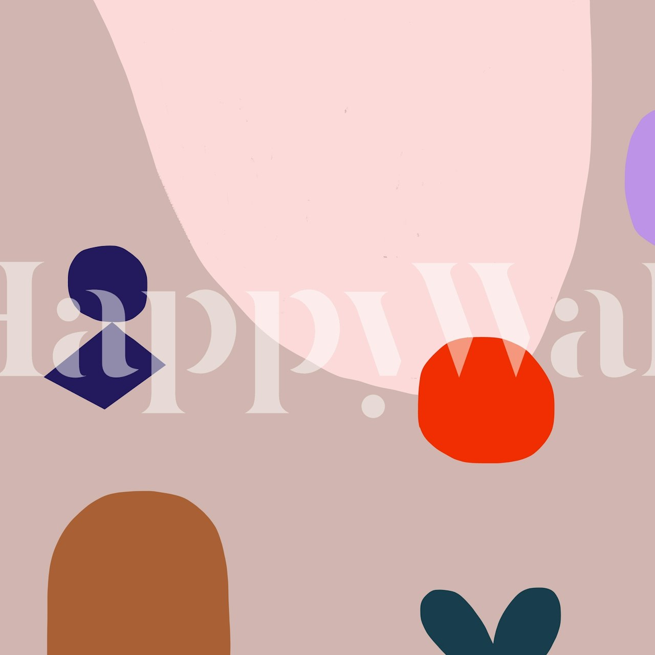 Colorful abstract shapes in pink, red, brown, and purple wallpaper
