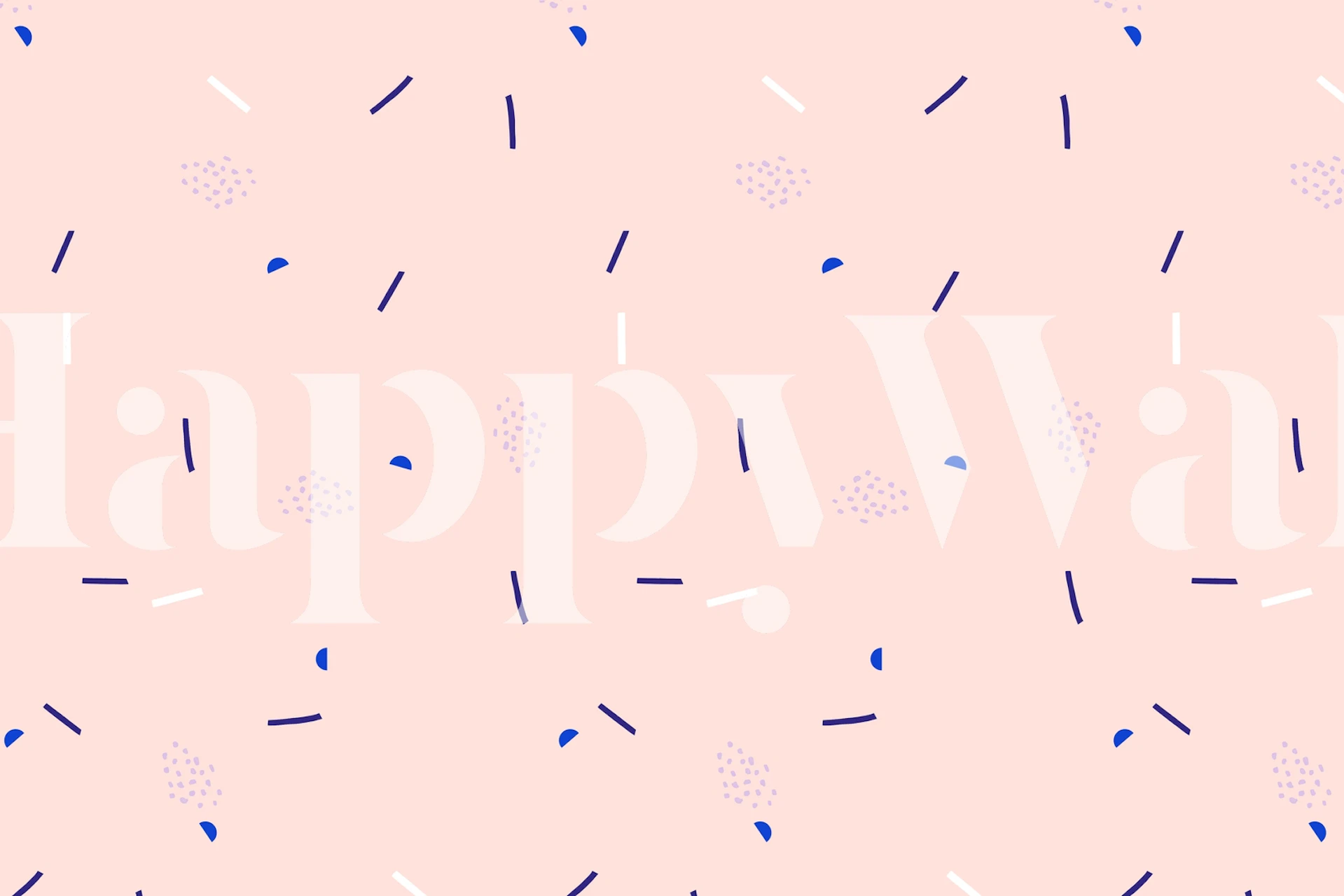 Colorful confetti pattern on soft pink background wallpaper