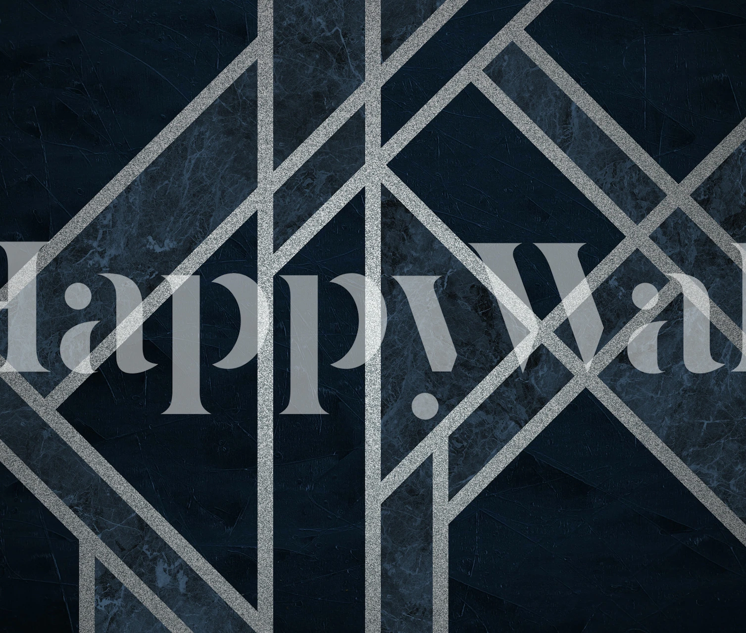 Cold Blue Stone Art Deco wall mural with geometric patterns