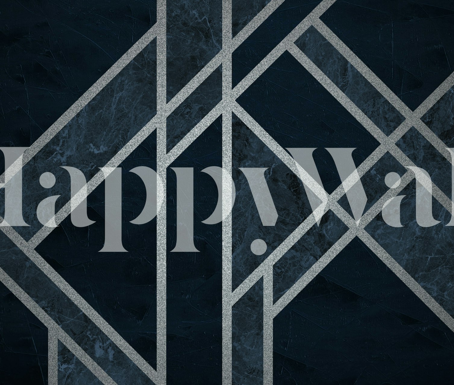 Cold Blue Stone Art Deco τοιχογραφία με γεωμετρικά μοτίβα