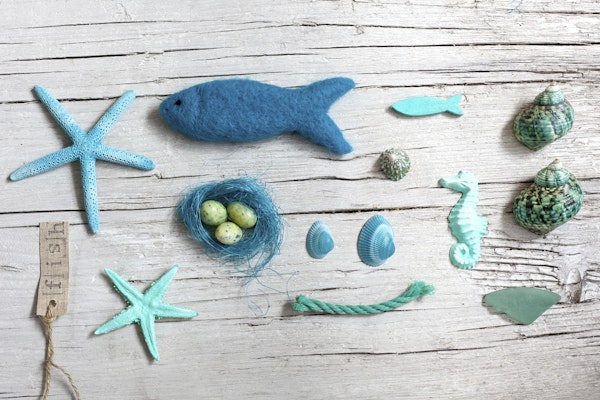 Ocean Jetsam Collage Art