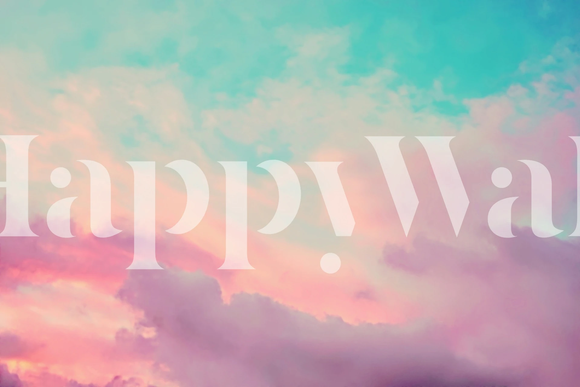 Pastel cloud patterns in blue and pink tones wallpaper