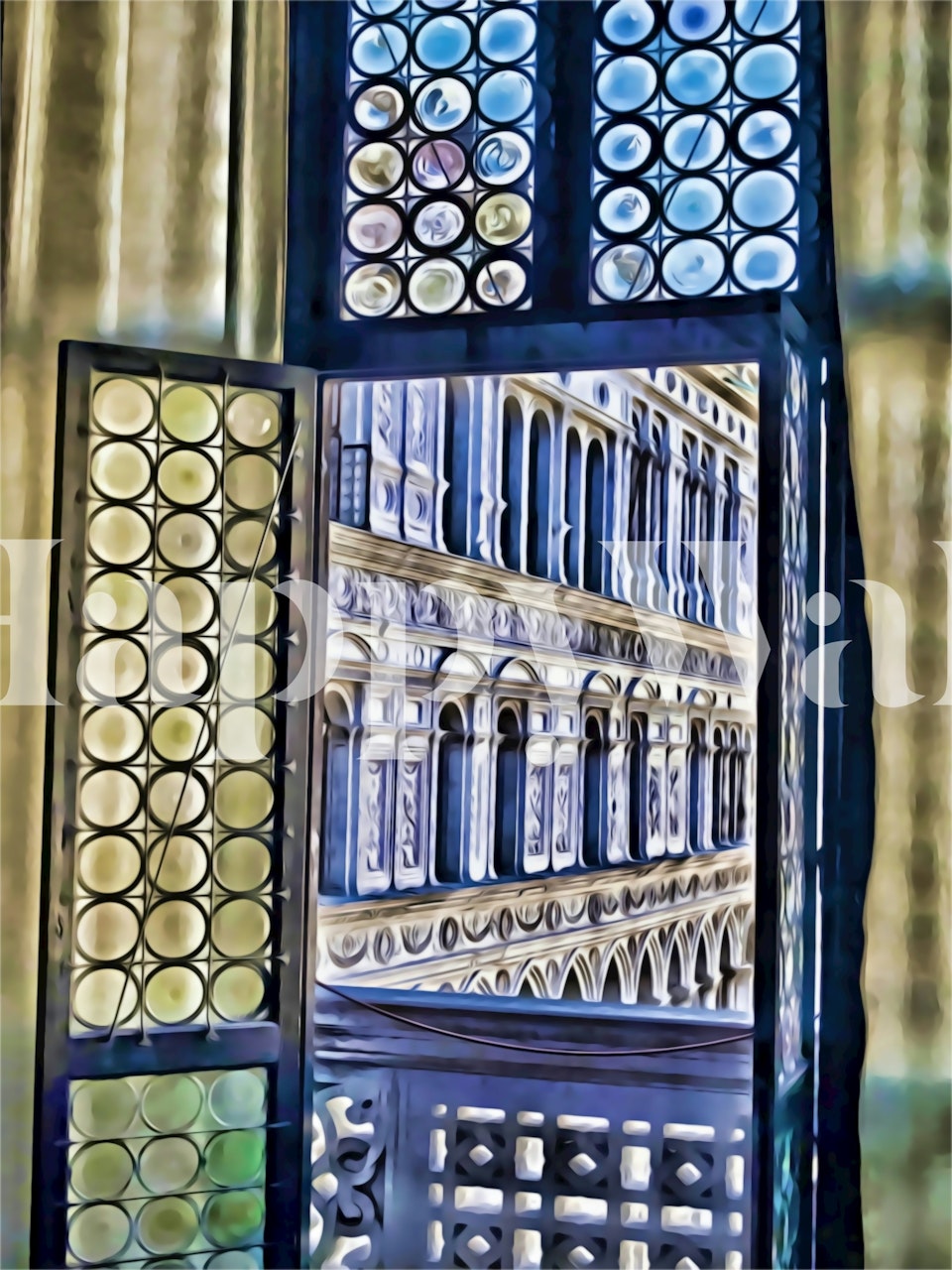 Carta da parati Venice View mostrata in una stanza