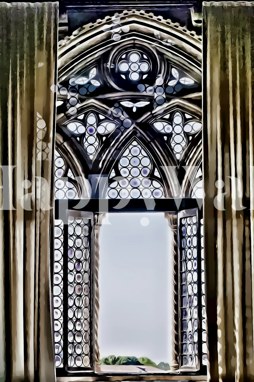 Venice Palace wallpaper displayed in a room