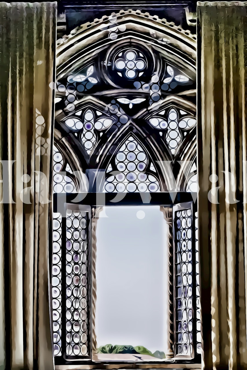 Venice Palace behang tentoongesteld in een kamer