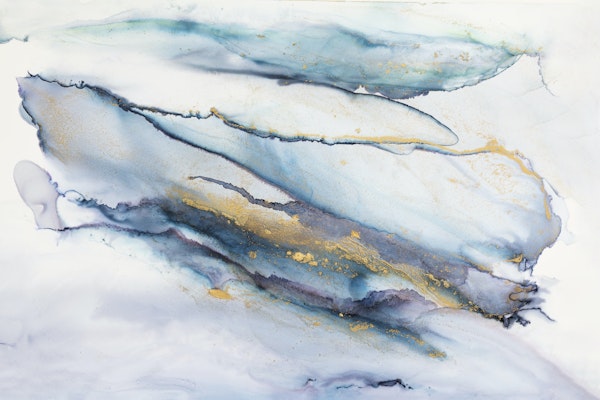 Alcohol Ink Art Indigo Marble