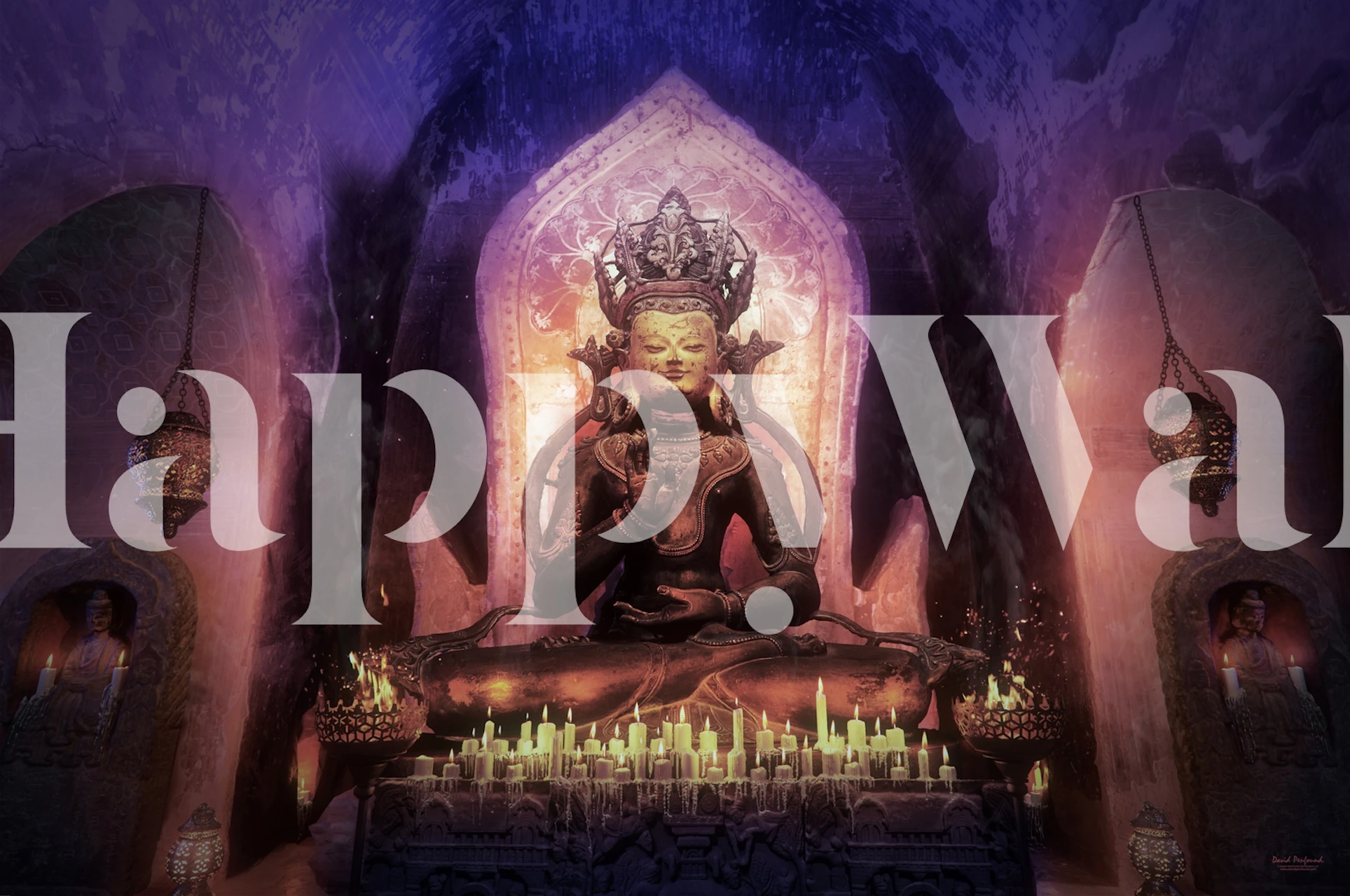 Buddha Temple Sanctuary wallpaper in a room