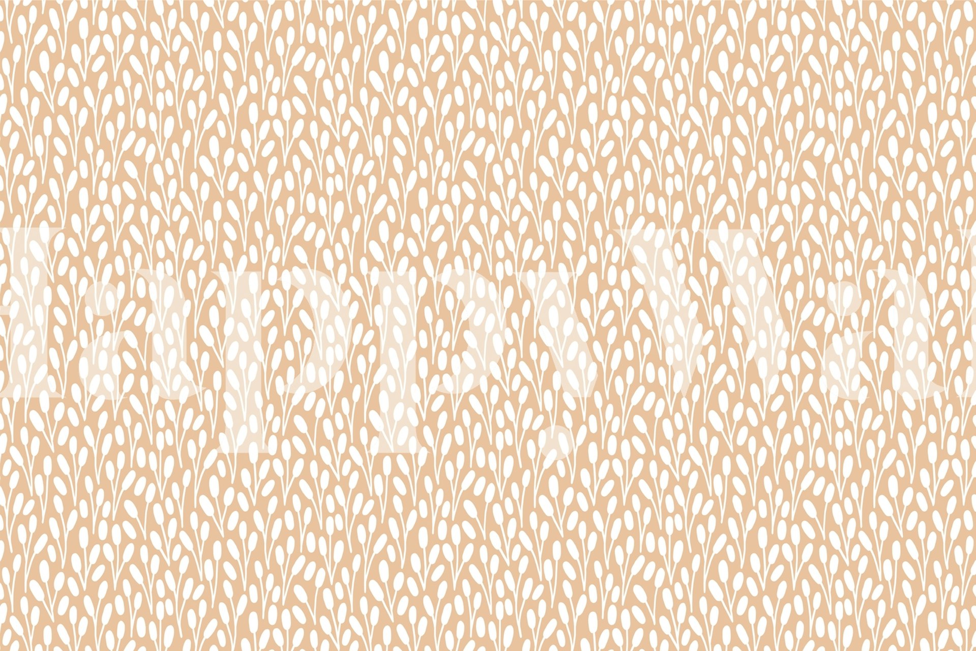 Warm oranje rietpatroon muurschildering voor interieurdecoratie.