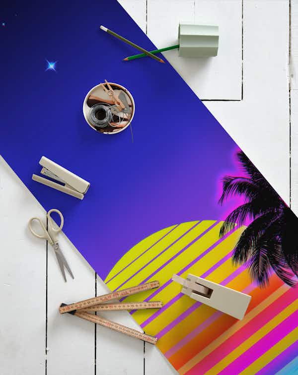 Retro 80s computer Art papiers peint roll