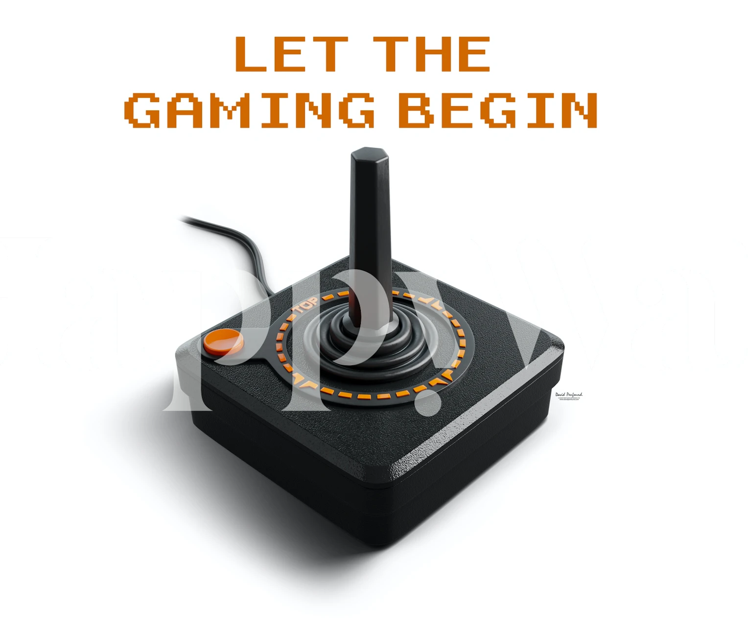 Retro gaming joystick wall mural titled Let the Gaming Begin