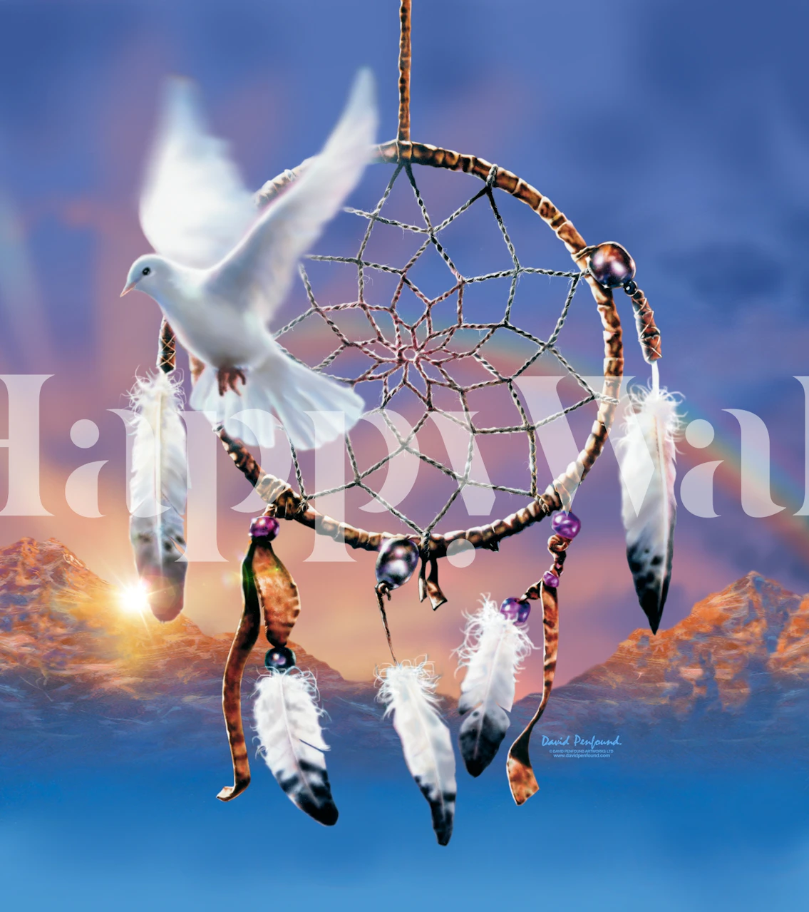 Dream Catcher Dove wallpaper in a room