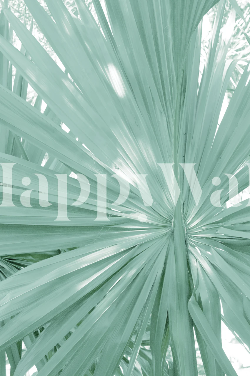 Tropische waaier palmblad patroon muurschildering voor interieur