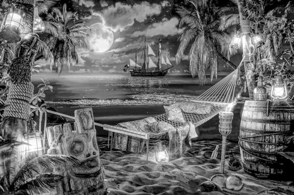 Tropical Beach Hideaway BW