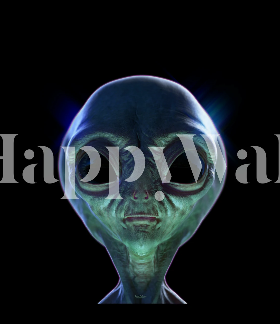 Alien character design in gray tones wallpaper