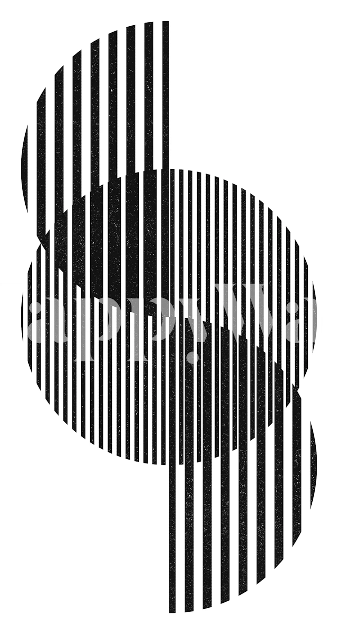 Papel de parede geométrico preto e branco em um quarto