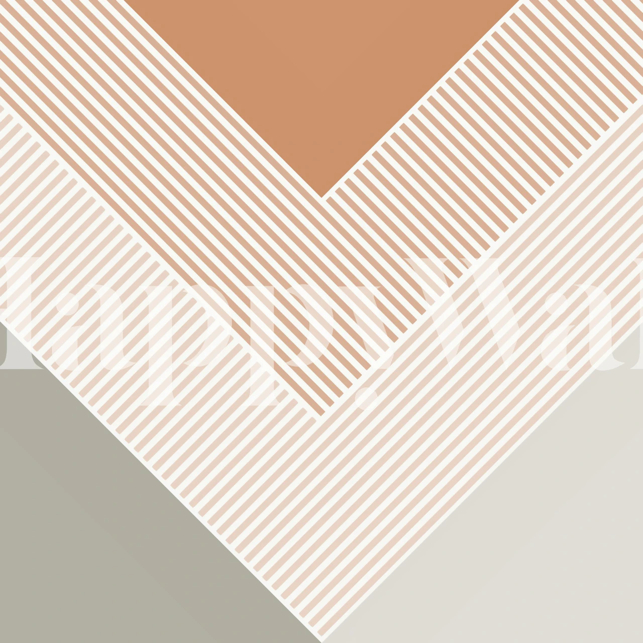 Minimal Triangles Neutrals veggmaleri med overlappende geometriske mønstre i beroligende nøytrale toner