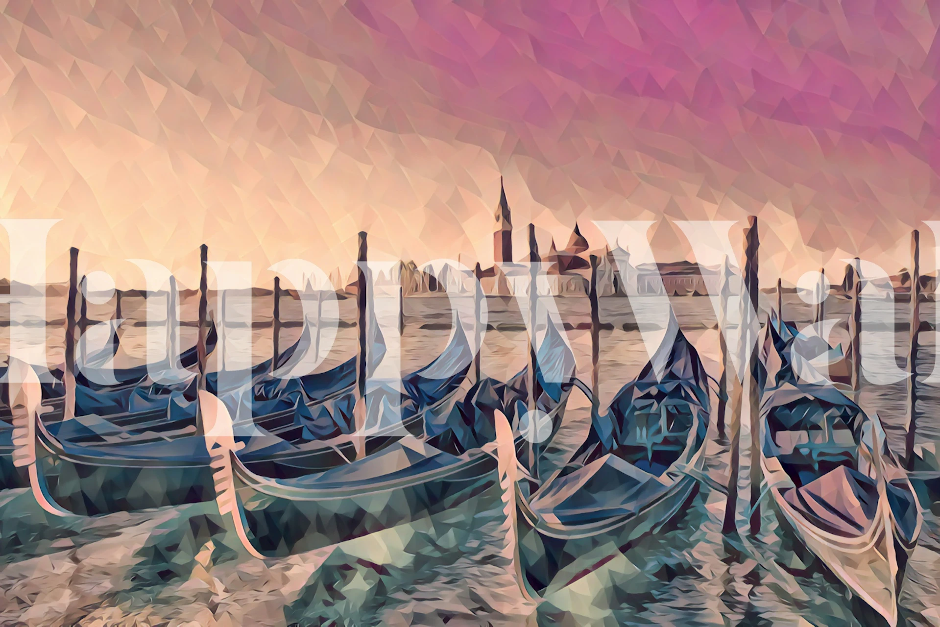 Venice Sunset wallpaper in a room