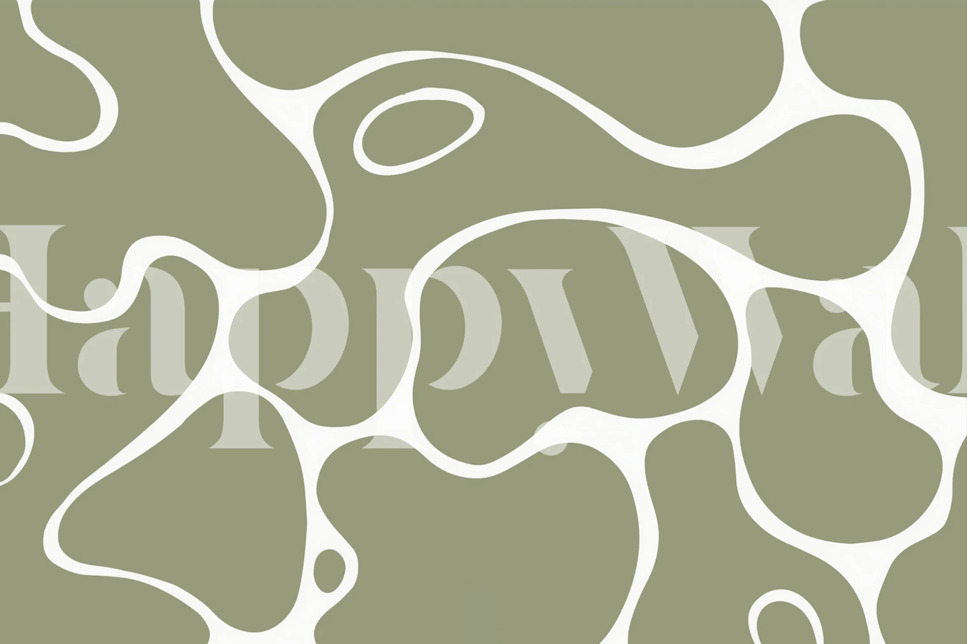 Minimal Midcentury Green tapet i et rom