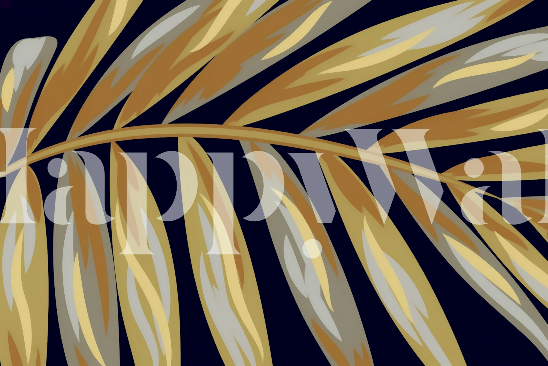 Papier peint Palm Leaf affiché dans une pièce