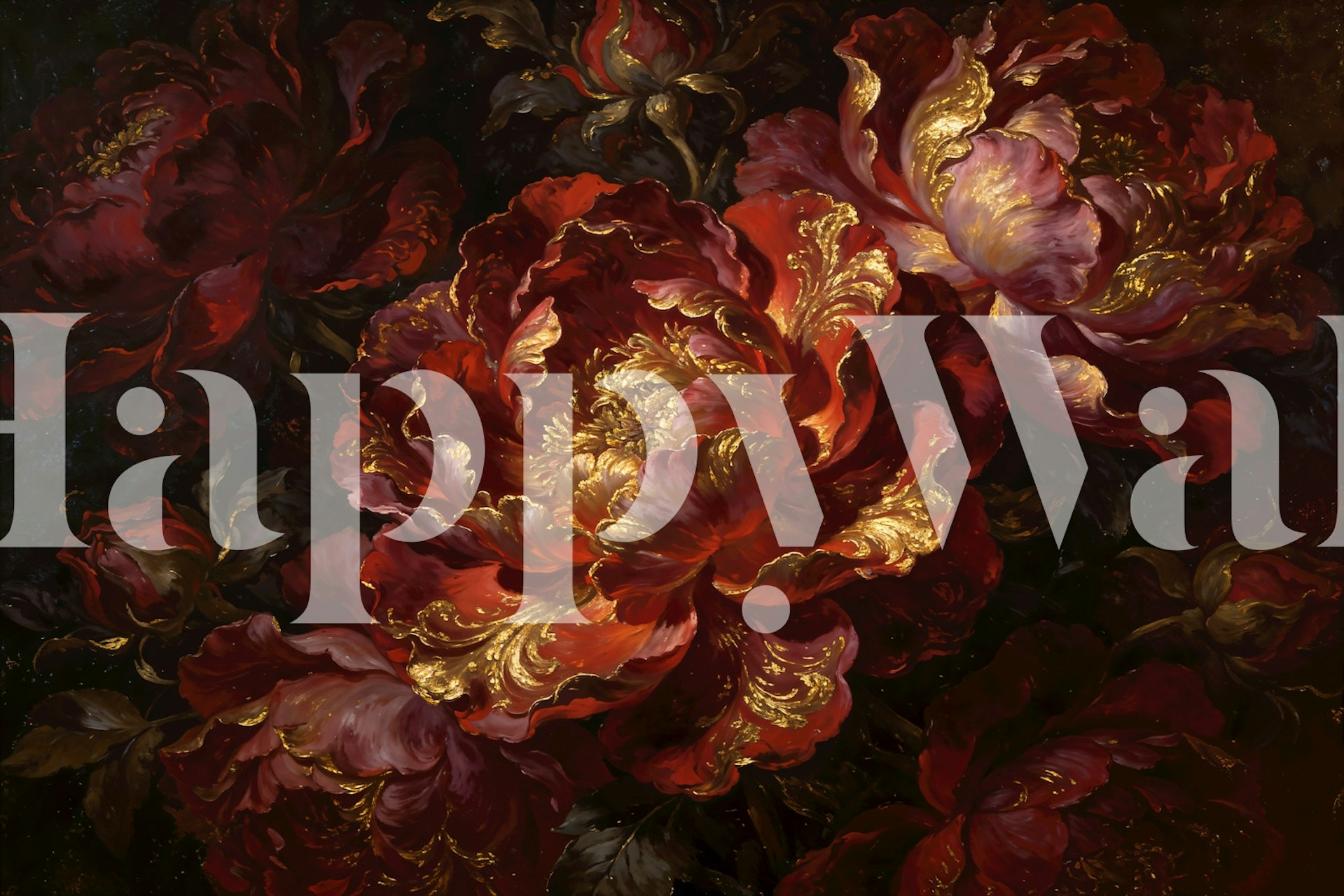 Colorful floral wallpaper in a room setting