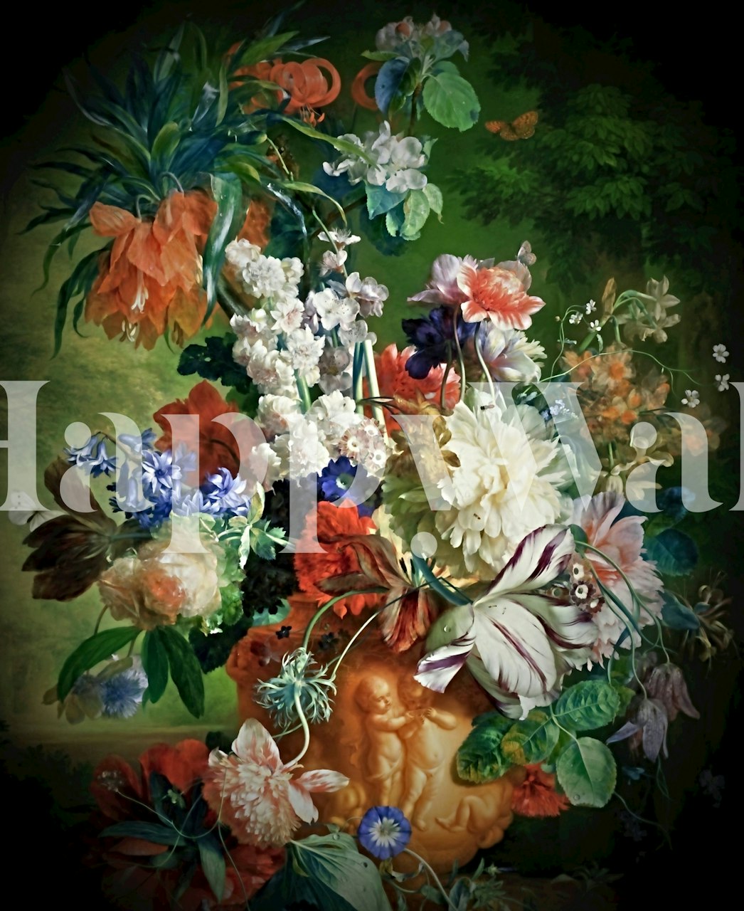 Flowers And Angels Bouquet tapetti huoneessa