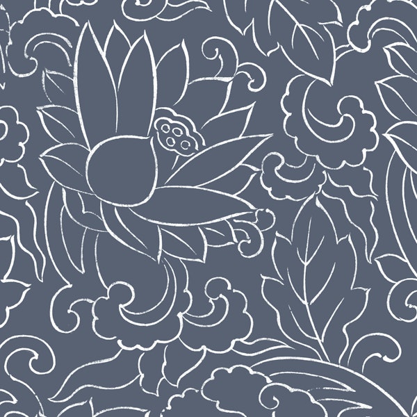 Blue-Grey Lotus Flower
