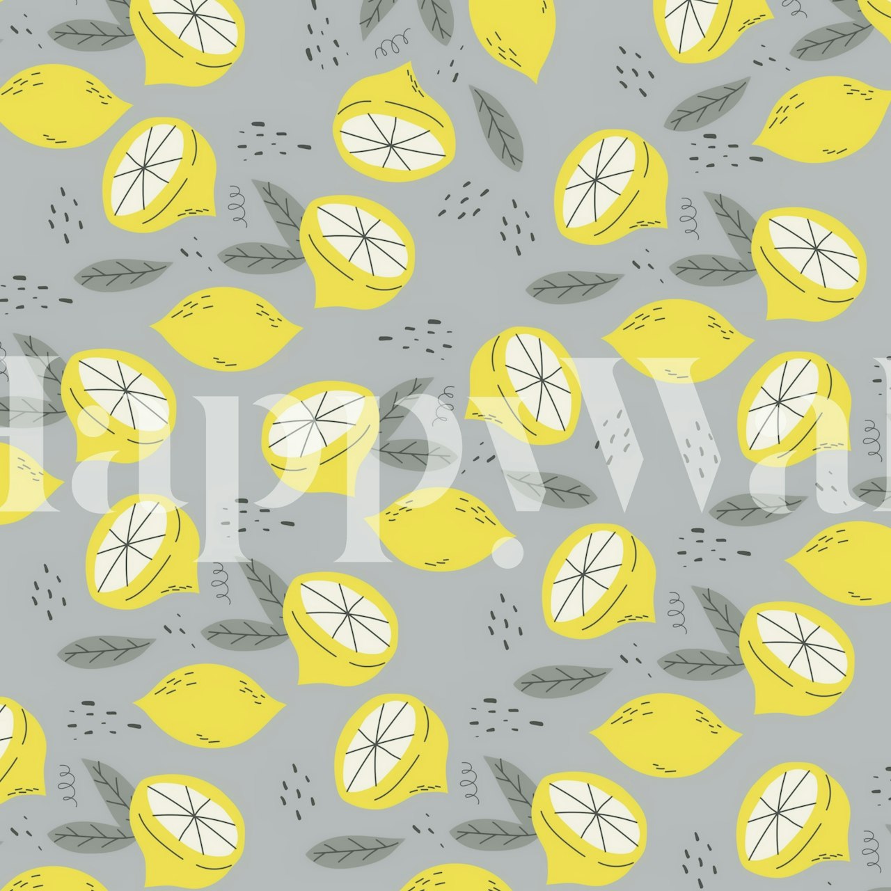 Illuminating Lemons Pattern tapet i et rum