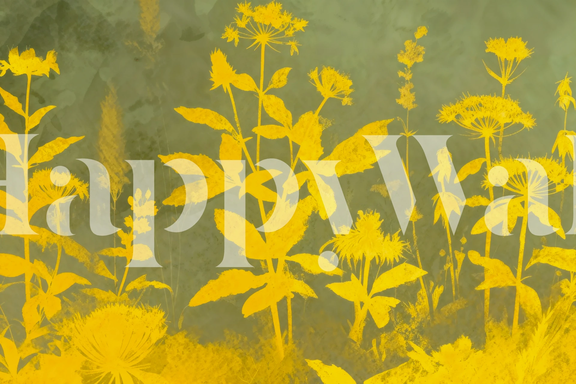 Papier peint Flower Garden affiché dans une pièce