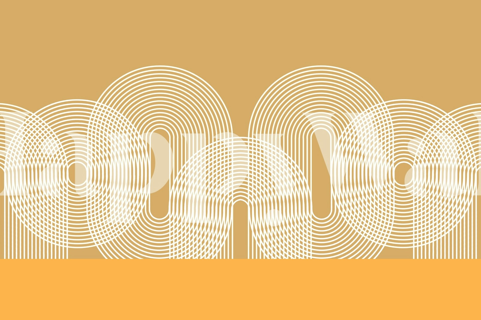 Abstract Scandinavian geometric wall mural in earth tones