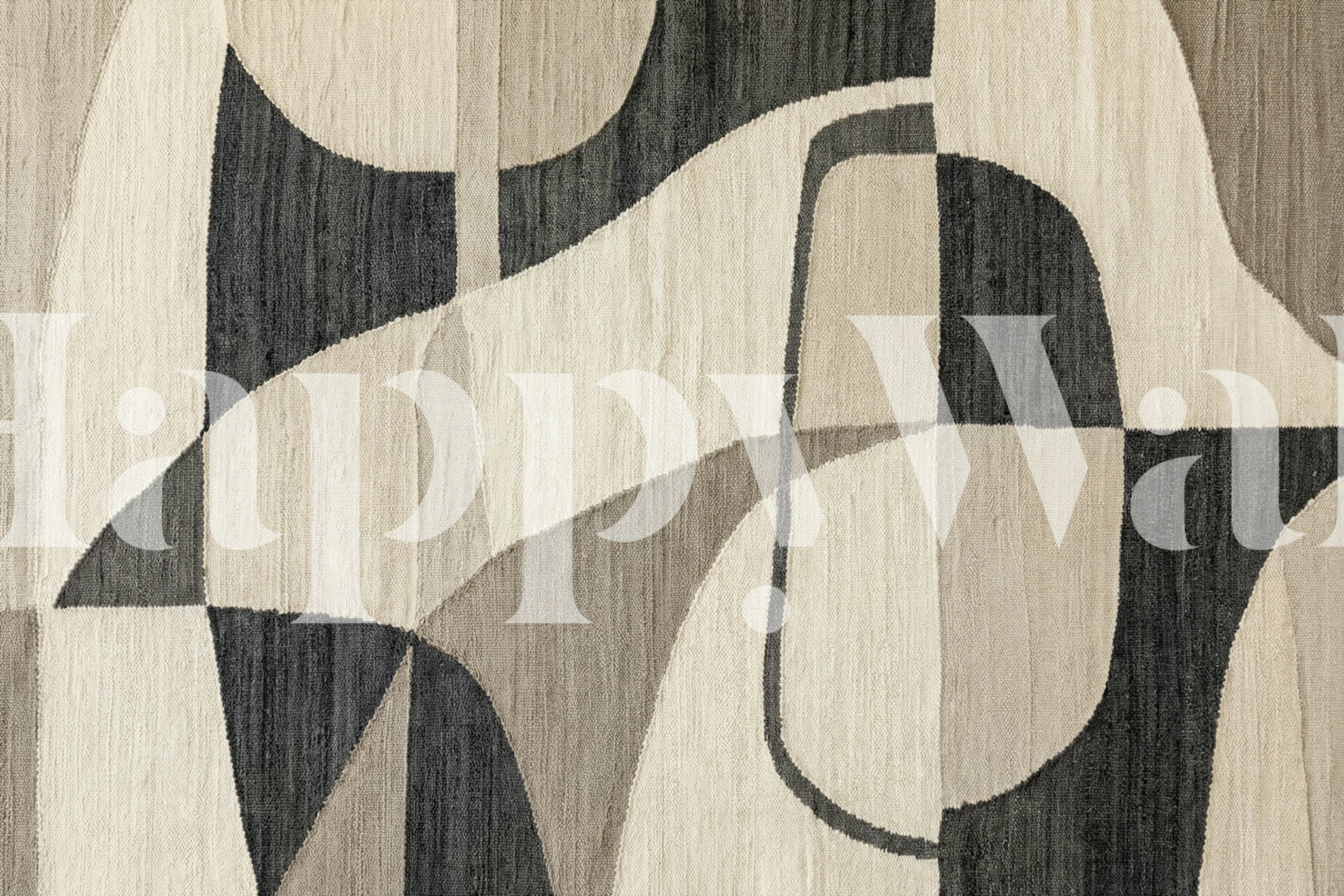 Abstract Scandinavian geometric wall mural in earth tones