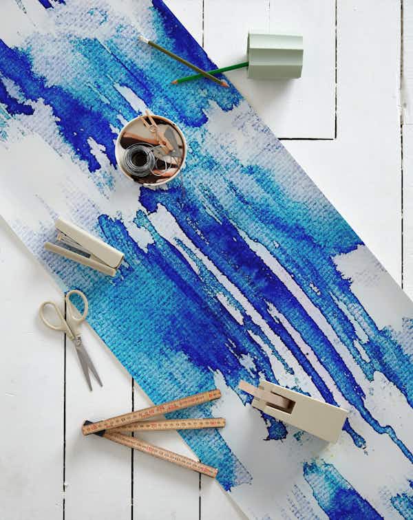 Teal Blue Canvas Paint Splash wallpaper roll